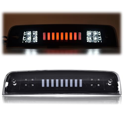 CNNELL Brake Lights Type I Compatible with 2009 2010 Dodge Ram 1500/2010 Ram 2500 3500/2011-2017 Ram 1500 2500 3500 Truck [3D LED BAR] Tail Brake Cargo Lamp(Smoky lens Black Bottoms)