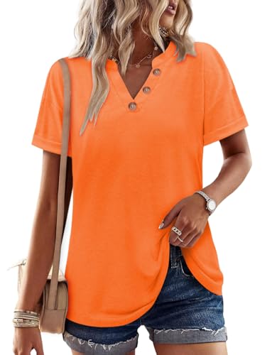 BETTE BOUTIK Womens Summer Shirts Short Sleeve V Neck Tunic Tops Casual Fashion Blouses