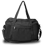 Small Gym Bag, Waterproof Sports Bags 40x20x25cm fits Ryanair Cabin with Adjustable Shoulder Strap, Gym Duffel Bag, Small Holdall Bags for for Women Men Sport Overnight Travel Weekend Trip (Black)