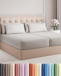 Split King 7 Piece Sheet Set - Cooling & Breathable Bed Sheets - Hotel Luxury Bed Sheets for Women, Men, Kids & Teens - Deep Pockets - Easy Fit - Soft & Wrinkle Free - Split King French Grey Sheets