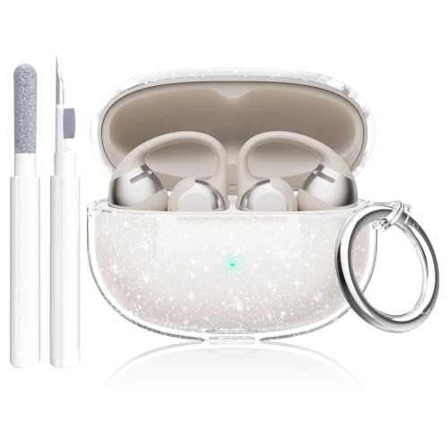 Coque SHOKZ Open Dots 2 et 1 transparente pailletée antichoc en TPU souple pour écouteurs sans fil