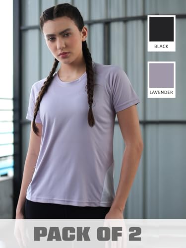 Image of CHKOKKO Gym Tshirt for Women Workout Dry Fit t Shirt Sports Tshirt Lightweight Round Neck Breathable Half Sleeve Activewear Mesh Running Yoga Tops for Woman
