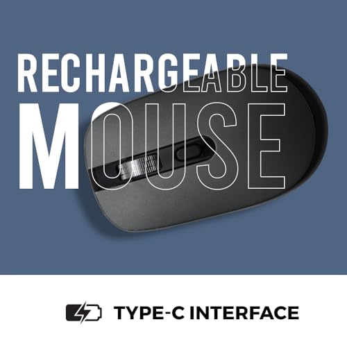 Image of Trands TR-MU8564 Wireless Bluetooth Mouse & 2.4GHz Dual Mode, Rechargeable Mouse 500mAh, Ergonomic Design with Metal Scroll, DPI Adjustable 800 /1200 /1600, Windows, Mac Laptop & PC Compatible (Black)