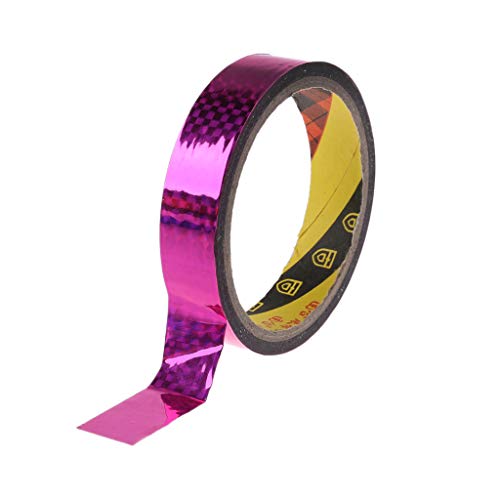 JERKKY Rhythmische Gymnastik Dekoration Holographic Prismatic Glitter Tape Hoops Stick Sport Zubehör Hot Pink 20mmx30m