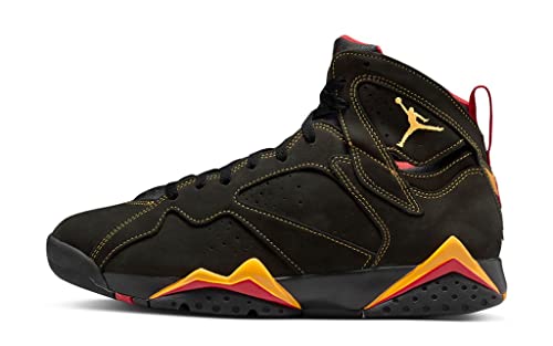 Jordan Mens Air Jordan 7 Retro CU9307 081 Citrus 2022 - Size 9.5, Black/Citrus-varsity Red