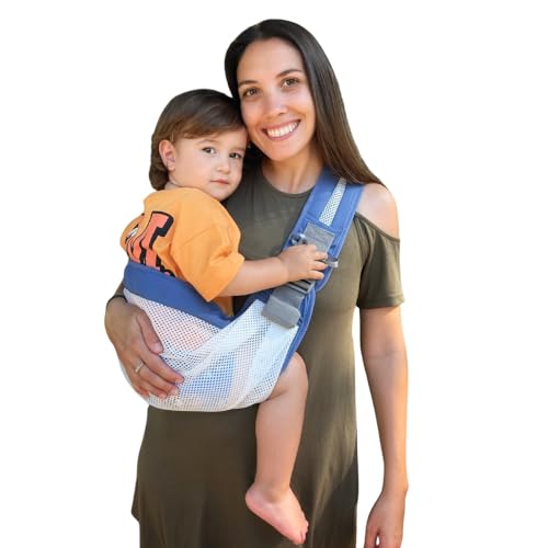 PYKKU Bandolera Portabebe, Porteo Lateral de 8 a 36 Meses, Hasta 15 kg, Transpirable y Ajustable, Tipo Fular Portabebé