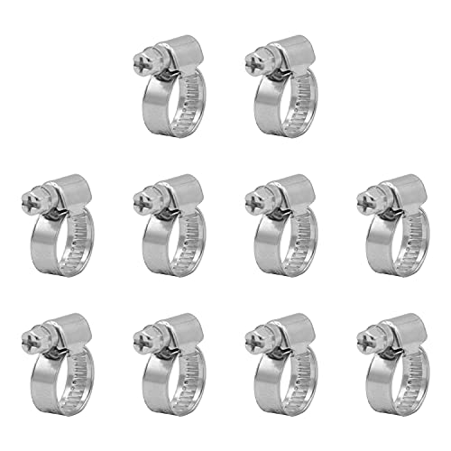 VARIOSAN 13606 Hose Clamps, Pipe Clips Set of 10, Clamping Range 10-16 mm, Band Width 9 mm, W4 (Stainless Steel / V2A)