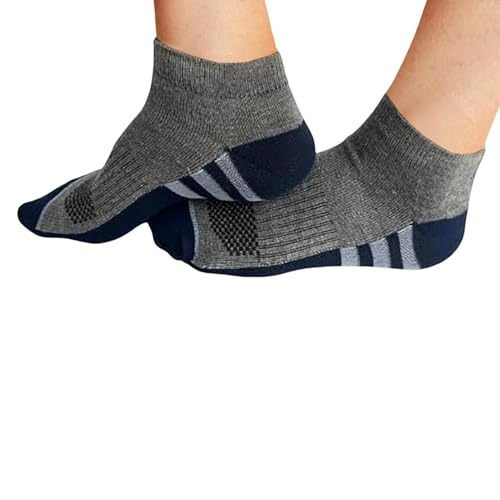 Image of MOMISY Men's Premium Cotton Cushion Ankle length Socks, (Multicolor) Pack of 5 (Free Size)