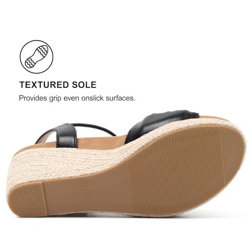 Image of Comfortable Women's Platform Espadrille Sandals Dressy Wedge Shoes Summer