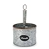 Mind Reader Utensil Caddy 3 Triangular Compartments Metal Rustic Flatware Organizer, (Silver with Gold)