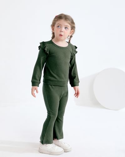 Image of Weebaby Toddler Girl Clothes Infant Girl Sweatsuit Baby Pant Set Outfits Fall Winter Clothing Little Clothes for Girl