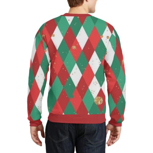 Christmas Custom Adult Crewneck Sweater for Men and Women add Text to The Front and Back of Your Picture to Print Personalized Crewneck Sweater Gifts Forest Green4