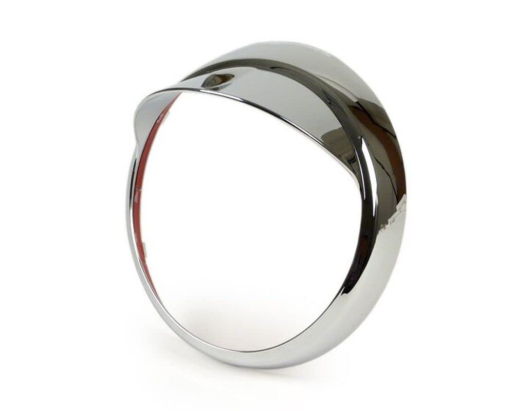 MOTO NOSTRA Scheinwerferzierring mit Schirm chrom für Vespa LX50-150, GTV, GT60 125-300