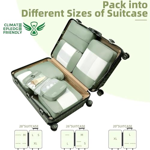 Image of BAGAIL 6 Set /8 Set /10 Set Packing Cubes Various Sizes Packing Organizer for Travel Accessories Luggage Carry On Suitcase