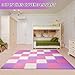 BalanceFrom 36-Pack 12x12 Inches EVA Interlocking Foam Play Tile Mat, Pink/Purple/Beige – 0.4-Inch Thick Non-Slip Puzzle Flooring for 36 Square Feet in Playroom, Nursery, or Playpen at Home