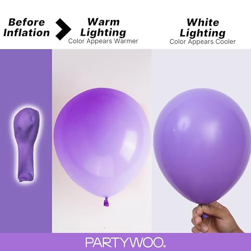 Image of PartyWoo Purple Balloons 100pcs Different Sizes of 18 12 10 5 Inch Purple Balloon Arch Kit Garland for Birthday Engagement Wedding Bachelorette Bridal Shower Butterfly Party Decorations Purple-Y15