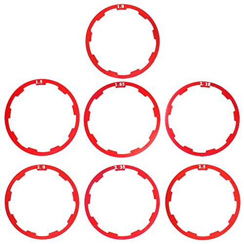 Pirhosigma Bicycle Flywheel Washer Spacer Cassette Headset Gasket Hub Bottom Bracket Bike Cycling Flywheel Axle for MTB Road Bike 1mm 1.5mm 1.85mm 2mm 2.18mm 2.35mm 2.5mm(7 pcs) Red