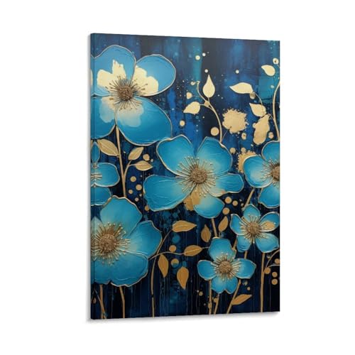 Toile fleurs botaniques vintage AEMYSKA pour une ambiance de salon chaleureuse 60x90