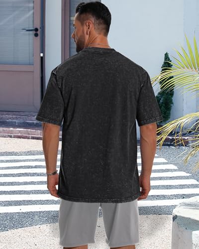 Image of Oversized Tshirts for Men Short Sleeve Vintage Washed Basic Loose Tees 2026