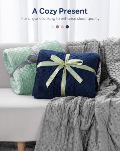 Image of Kivik Breathable Weighted Blanket for Adults, 20lbs Ultra Soft Minky Dot Heavy Blankets, Reversible Cooling and Warm Blanket for All Seasons, Machine Washable, 60 inchx80 inch Queen Size, Sage Green