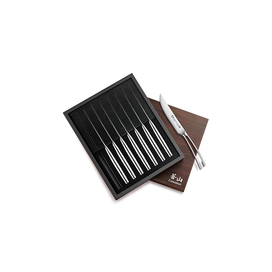 Cangshan-TN1-Series-1024111-8-Piece-Swedish-14C28N-Steel-Forged-Straight-Edge-Steak-Knife-Set-Wood-Box Cangshan TN1 Series 1024111 8-Piece Swedish 14C28N Steel Forged Straight Edge Steak Knife Set, Wood Box
