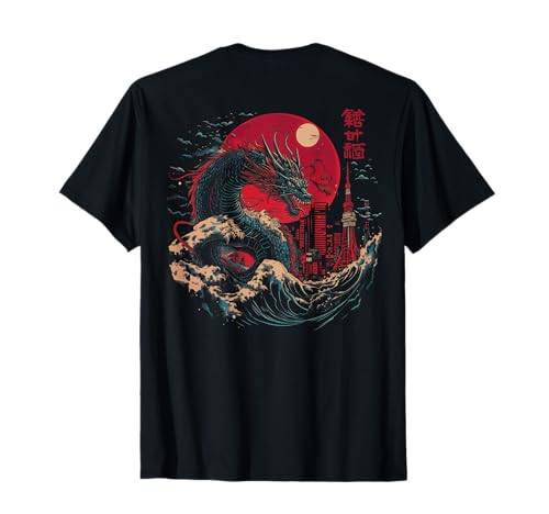 Dragon Japonais de Tokyo Great Wave au Large de Kanagawa (Dos Artistique) T-Shirt