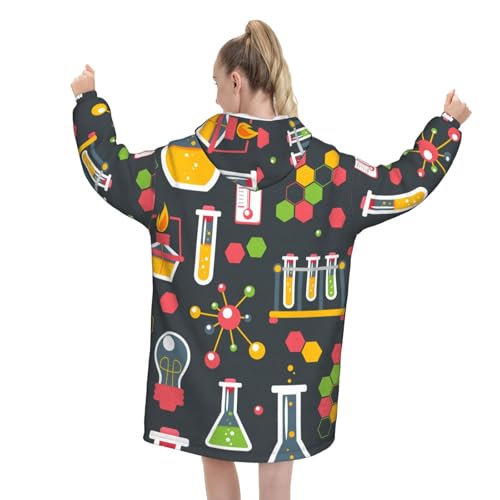 Couverture à capuche oversize chimie pull flanelle chaud imprimé