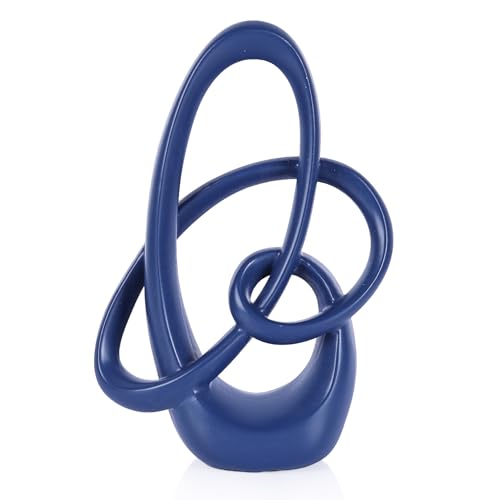 Estatua decorativa azul moderna de nudos de resina 7.1 in miniatura 1