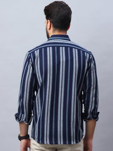 Image of Indian Needle Men's Striped Regular Fit Shirts