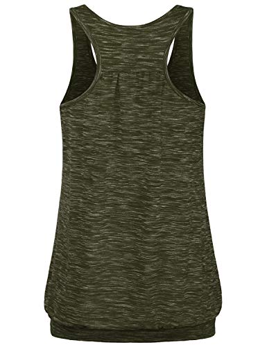 Miusey Womens Sleeveless Round Neck Loose Fit Racerback Yoga Tank Top