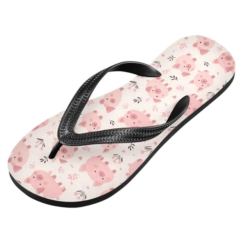 Cute Pigs Flip Flop Sandal for Women Men, Casual Beach Slippers Indoor Outdoor XS2