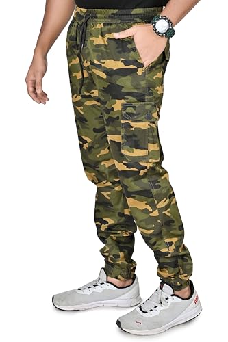 Image of Men's Premium Cargo Pants | Regular Fit Multi Pocket Premium Military Printed Cotton Casual Cargo Joggers Pants for Men |