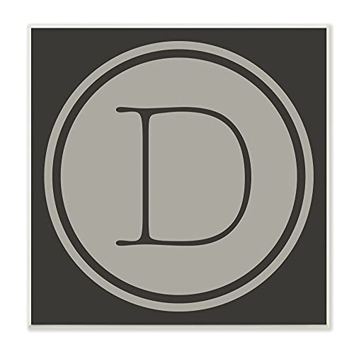 Stupell Industries Modern D Initial Elevator Key Circular Shape Wood Wall Art