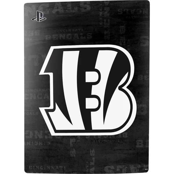 Skinit Decal Gaming Skin Compatible with PS5 Digital Edition Console - Officially Licensed NFL Cincinnati Bengals Black & White Design