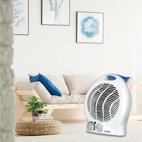Optimus H-1322 Portable 2-Speed Fan Heater with Thermostat , White by Optimus - Image 2