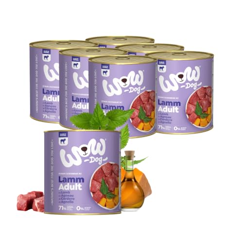 WOW Dog Hunde-Nassfutter mit Lamm 6 x 800g | ohne Getreide & Zucker