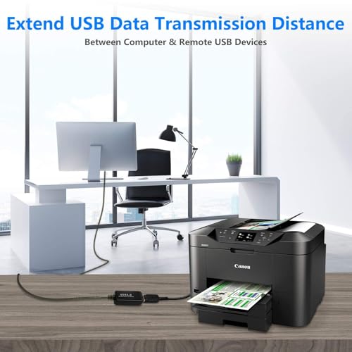 Image of COOLCOLD USB 2.0 Active Extension Repeater Cable 10 Meter - Male to Female Signal Booster Cord for Printer, Scanner, Mouse, Keyboard & USB Devices