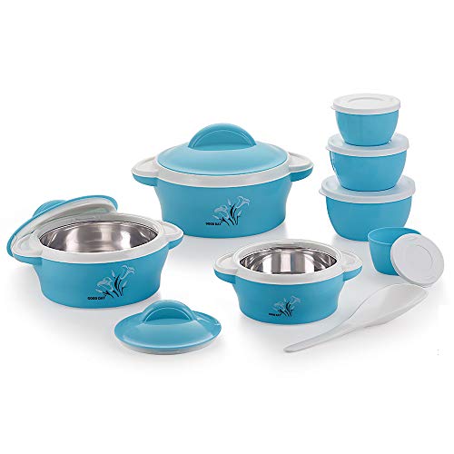 Image of Good Day Plastic Casserole with Container - 150ml, 250ml, 400ml, 650ml, Set of 8, Blue
