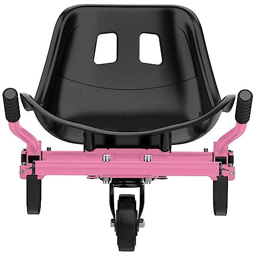 Image of Hover-1 Buggy Hoverboard Attachment - Compatible with Most 6.5 inch & 8 inch Electric Hoverboards, Hand-Operated Rear Wheel Control, Adjustable Frame & Straps, Easy Assembly & Install Hoverboard Go Kart