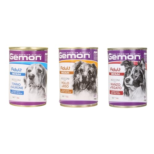 Gemon Adult bocconi cane scatolette gr 415-20 scatolette gusti misti