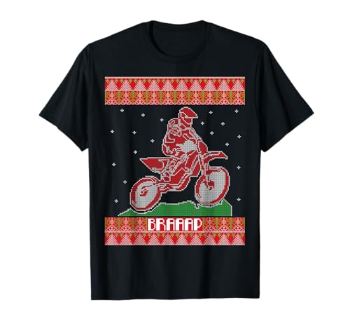 Braaap Pull de Noël pour moto Dirt Bike T-Shirt