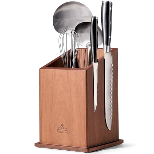 ENOKING Porte Couteaux Aimanté et Porte Ustensiles Cuisine, Porte Couteau Aimanté en Bois d'Acacia, Bloc Couteaux Cuisine Magnétique Grande Capacité aux...