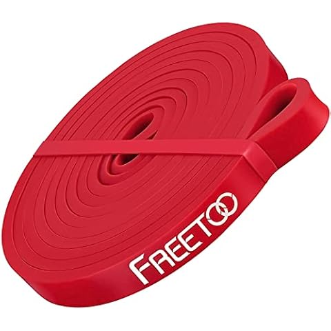 FREETOO Resistance Band Latex Durable Pull Up Assist Band for Powerlifting and Yoga Premium Workout Stretch Exercise Loop Band for Men Women Stretch Exercise Fitness Band (Red,208x1.3cm) Cover