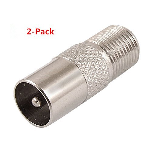 Ancable 2-Pack Standard Connector F Type Screw Female to PAL Male TV Satellite Antenna RF Coaxial Adapters
