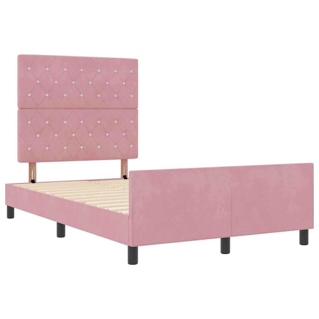 Velluto premium legno massello Modern Box rettangolare Rosa 120x200 cm