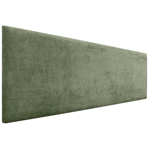 DHOME Cabecero de Pana Liso Alta Gama Moderno Cabezal Tapizado Cama Lujo Dormitorio Acolchado (Verde Selva, 160 cm)