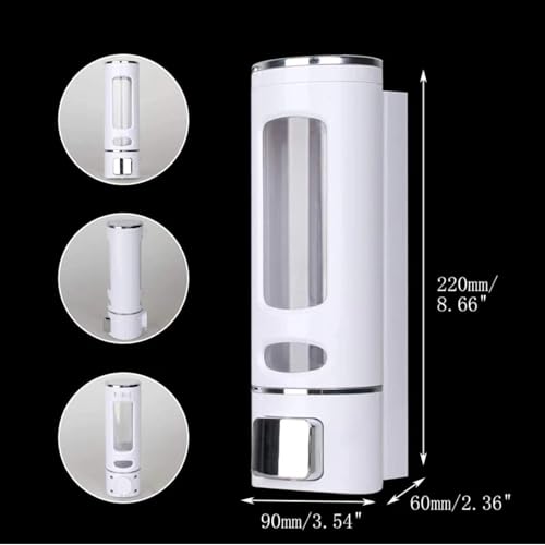 Image of Wall-Mounted Soap Dispenser for Bathroom, Wash Basin, Liquid Sanitizer & Shower Gel | 400ml Capsule Design, White ABS Plastic | Pack of 2 | Durable & Easy Refill