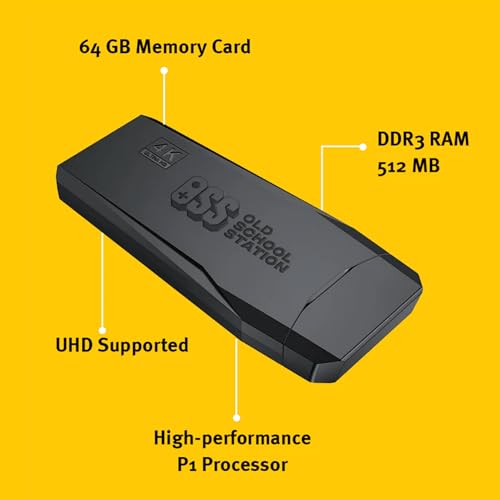 OLD SCHOOL STATION Atom Retro Gaming Console, 15000+ Games, 64GB Storage, 9 Emulators, Dual Wireless Controllers - Image 6