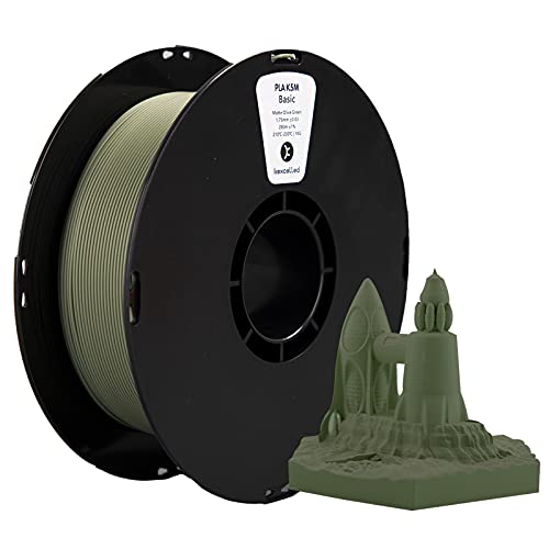 Filament d'impression 3D PLA olive mat idéal pour créer des décors miniatures et maquettes