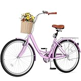 DWVO Beach Cruiser Bike for Women, 24 & 26 Inch Womens Bike with Adjustable Seat,...